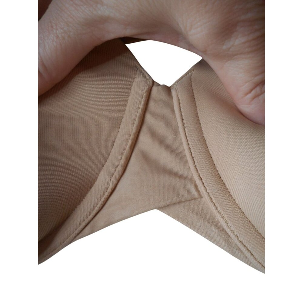 Cacique 46DD Bra underwire lightly lined full coverage beige back smoother - Picture 3 of 6